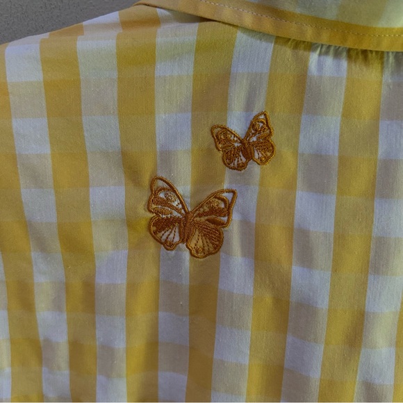 Fior Da Liso ~ Veronica Tailored Gingham Check Long Sleeve Button Front 8 Blouse - Picture 8 of 16